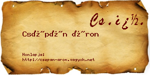 Csépán Áron névjegykártya