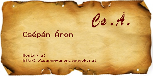 Csépán Áron névjegykártya